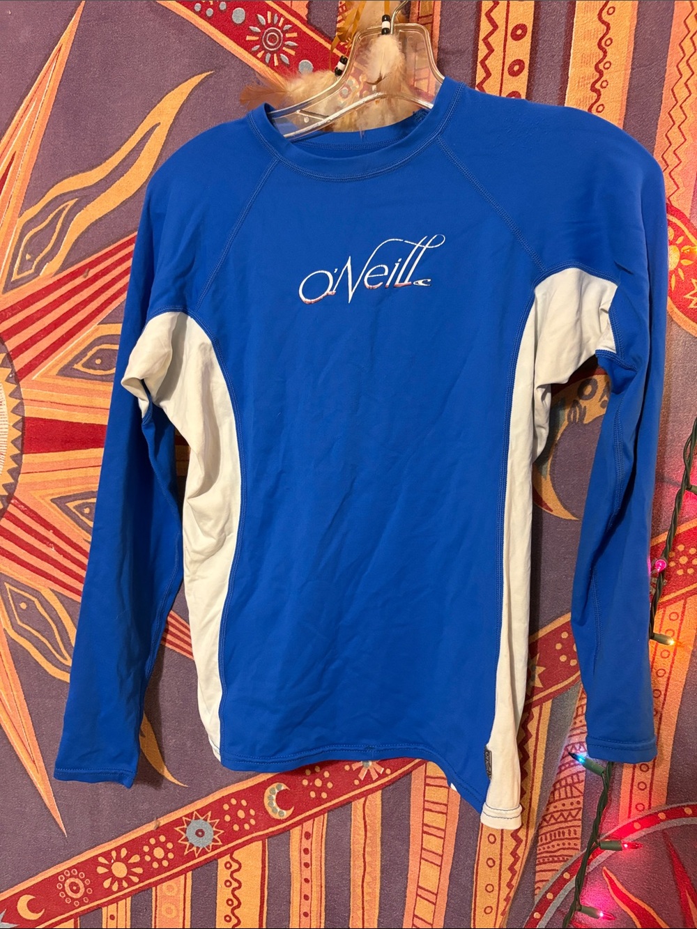O'Neill Blue and White Long-Sleeve Performance Top